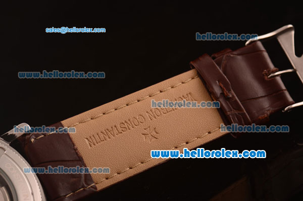 Vacheron Constantin Patrimony Automatic Steel Case with White Dial and Brown Leather Strap - Click Image to Close